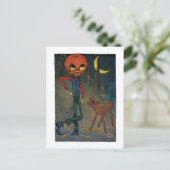 Jack Pumpkinhead mit einem Sägebock Postkarte (Stehend Vorderseite)