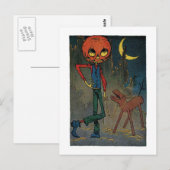 Jack Pumpkinhead mit einem Sägebock Postkarte (Vorne/Hinten)