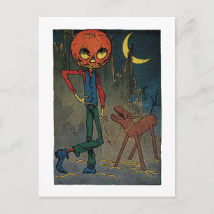 Jack Pumpkinhead mit einem Sägebock Postkarte