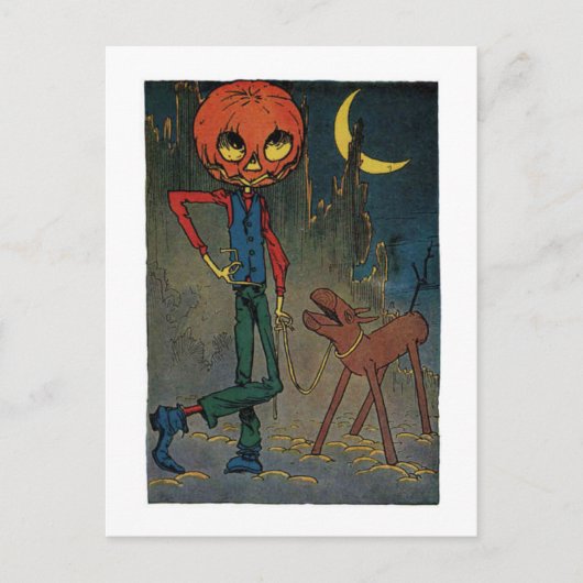 Jack Pumpkinhead mit einem Sägebock Postkarte (Vorderseite)