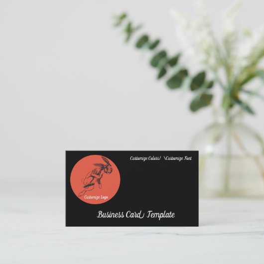 Jack-Rabbit-Logo Visitenkarte (Stehend Vorderseite)