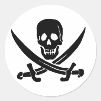 Jack Rackham-Black Runder Aufkleber