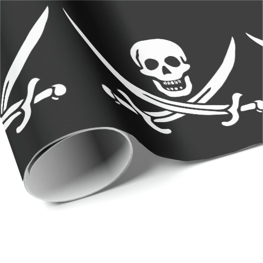 Jack Rackham Pirate Flag Wrapping Paper Geschenkpapier (Rolleneckpunkt)