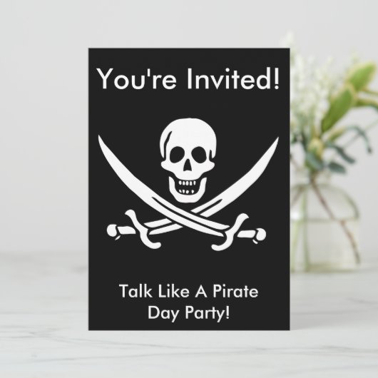 Jack Rackham Pirate Invite Einladung (Stehend Vorderseite)