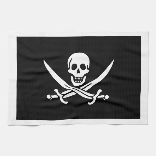 Jack Rackham; Piratenflagge Flag; Pirate Geschirrtuch (Horizontal)