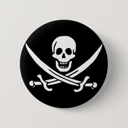 Jack Rackham Piratenflagge-FlaggePirat Button (Vorderseite)