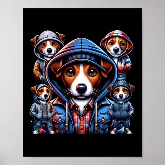 Jack Russel Gangster Hunde Poster (Vorne)