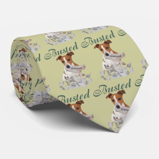 Jack Russel gesprengt Krawatte (Gerollt)