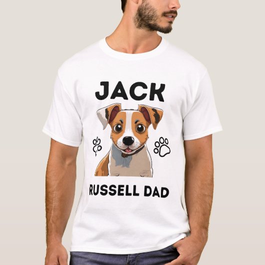 Jack russel Liebhaber Zitat: Jack Russell Papa T-Shirt (Vorderseite)
