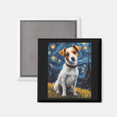 Jack Russel mit Collar Painting Print Magnet (Vorderseite/Rückseite)
