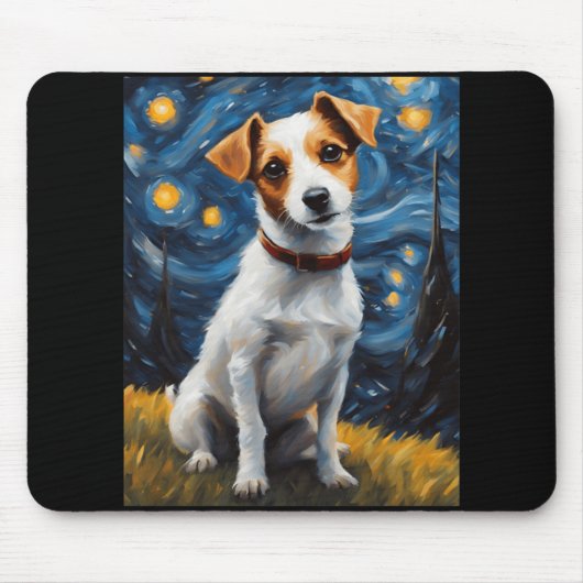 Jack Russel mit Collar Painting Print Mousepad (Vorne)