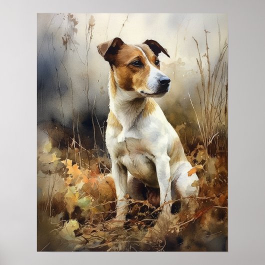 Jack Russel Terrier Dog Art Print Poster (Vorne)