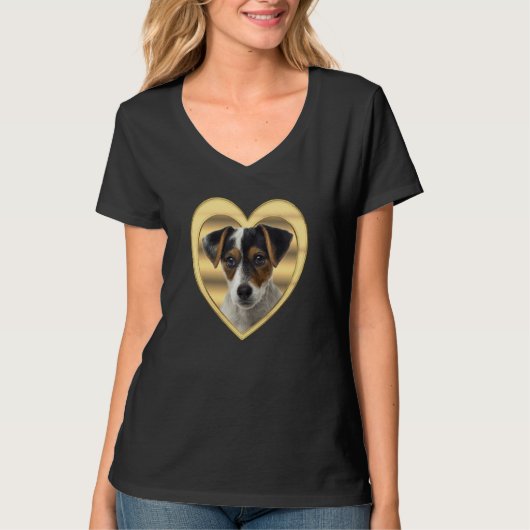 Jack Russel Terrier Dog Heart  Jack Russel Terrier T-Shirt (Vorderseite)