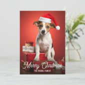 Jack Russel Terrier Dog Weihnachten präsentiert Re (Stehend Vorderseite)