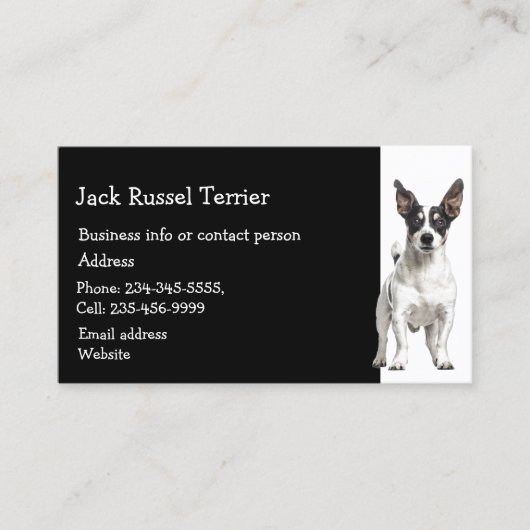 Jack Russel Terrier Dog Züchter Pet Sitter Visitenkarte (Vorderseite)