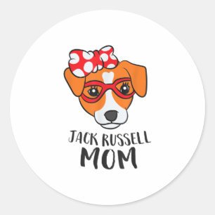 Jack Russel Terrier Mama Dog Jack Russell Mama Runder Aufkleber