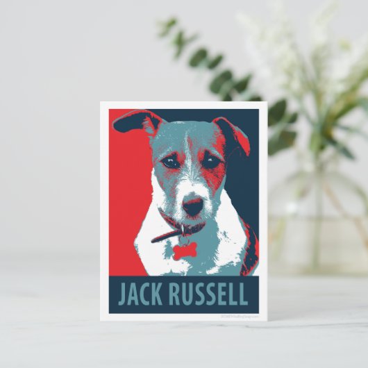Jack Russel Terrier Politische Hoffnung Parody Postkarte (Stehend Vorderseite)