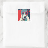Jack Russel Terrier Politische Hoffnung Parody Quadratischer Aufkleber (Tasche)