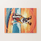 Jack Russel Terrier Surfen Puzzle (Horizontal)