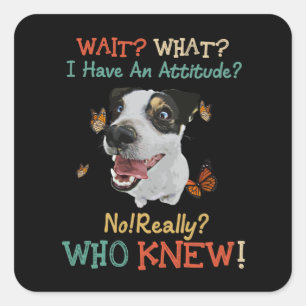Jack Russel warten, was ich eine Einstellung habe Quadratischer Aufkleber