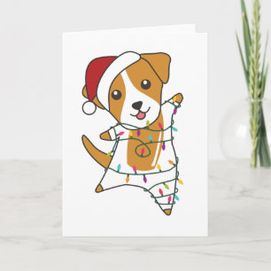Jack Russel Weihnachtshund Wintertiere Hunde Karte