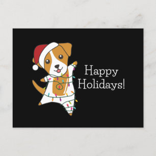 Jack Russel Weihnachtshund Wintertiere Hunde Post Postkarte