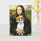 Jack Russell 10 - Mona Lisa Karte (Gelbe Blume)