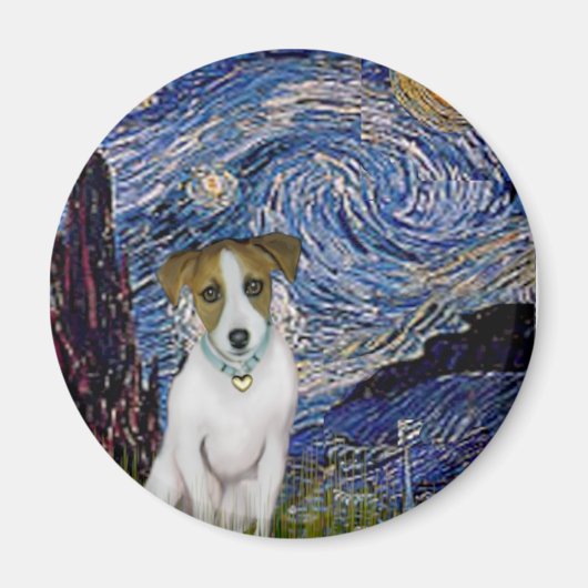 Jack Russell 10 - Starry Night Magnet (Vorne)