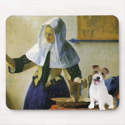 Jack Russell 11 - Frau mit Pitcher Mousepad (Vorne)