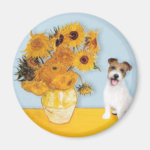 Jack Russell 11 - Sonnenblumen Magnet