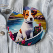Jack Russell auf einem Paddel: Ein landschaftliche Button (Beispiel)
