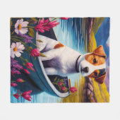 Jack Russell auf einem Paddle: Ein Landschaftliche Fleecedecke (Vorderseite (Horizontal))