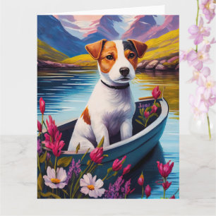 Jack Russell auf einem Paddle: Ein Landschaftliche Karte