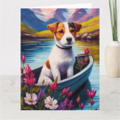 Jack Russell auf einem Paddle: Ein Landschaftliche Karte (Vorderseite)