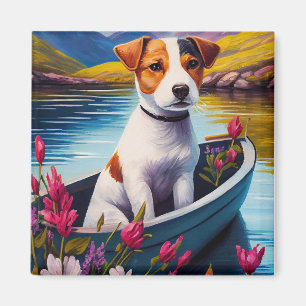 Jack Russell auf einem Paddle: Ein Landschaftliche Magnet