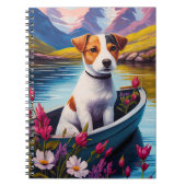 Jack Russell auf einem Paddle: Ein Landschaftliche Notizblock (Vorderseite)