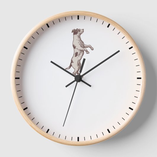 Jack Russell Balancing on Clock Hands Dog Clock Uhr (Vorderseite)
