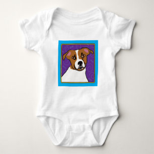 Jack-Russell-Cartoon Baby Strampler