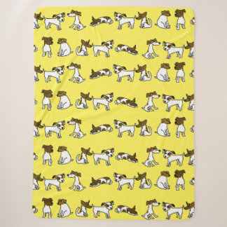 Jack Russell Cartoon Sherpa Blanket Sherpadecke