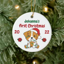 Jack Russell Christmas Babys erste Weihnachten Keramik Ornament