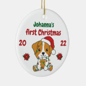 Jack Russell Christmas Babys erste Weihnachten Keramik Ornament (Rechts)