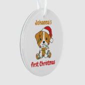 Jack Russell Christmas Babys erste Weihnachten Ornament (Vorderseite)