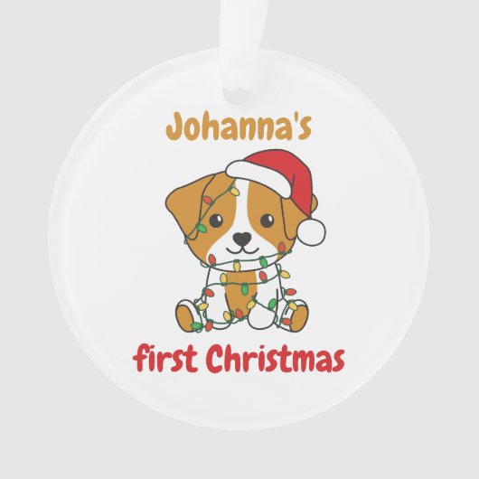 Jack Russell Christmas Babys erste Weihnachten Ornament (Vorderseite)