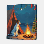Jack Russell Christmas Camping Night Painting Keramikornament (Links)
