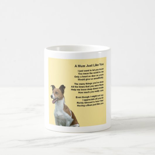 Jack Russell Design Tasse mit einem Mama Gedicht (Mittel)