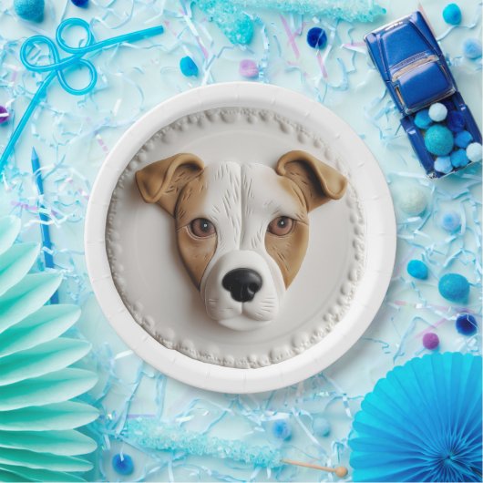Jack Russell Dog 3D Inspiriert Pappteller (Party)