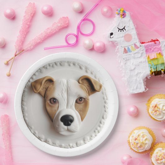 Jack Russell Dog 3D Inspiriert Pappteller (Party)