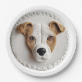 Jack Russell Dog 3D Inspiriert Pappteller (Vorderseite)