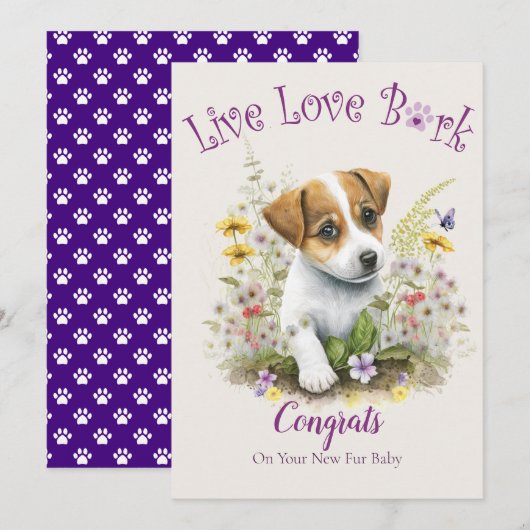 Jack Russell Dog Adoption, Gotcha Tag Karte (Vorne/Hinten)