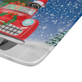 Jack Russell Dog Autofahren Auto im Schnee Weihnac Schneidebrett (Ecke)